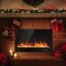 Black 40 Inch Wall-Mounted Electric Fireplace 1500W Recessed Heater with LED Flames
